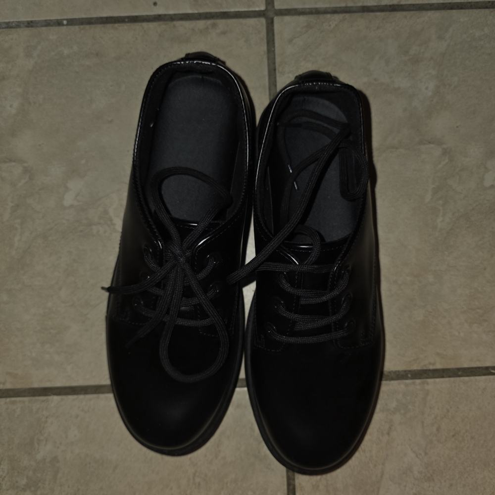 Women's Black Lace-Up Platform Shoes